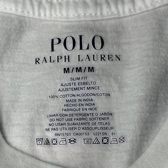 Polo Ralph Lauren White V-Neck Tee 3-Pack | Medium | Cotton - Picture 3 of 5